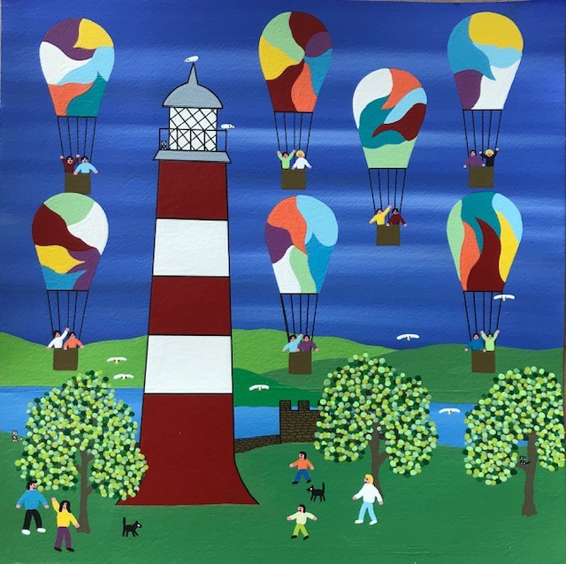 'Balloons over the Lighthouse' by artist Gordon Barker